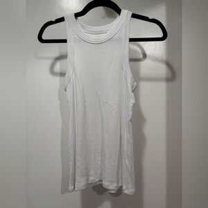 Easy Standard Women's White Ribbed Tank Top - Classic Crew Neck